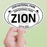 Zion National Park White Oval Bumper Sticker