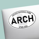 Arches National Park White Oval Bumper Sticker