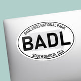 Badlands National Park White Oval Bumper Sticker
