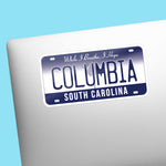 Columbia South Carolina License Plate Sticker on Laptop