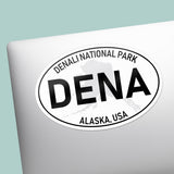 Denali National Park White Oval Bumper Sticker