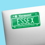 Essex Vermont License Plate Sticker on Laptop