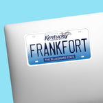 Frankfort Kentucky License Plate Decal on Laptop