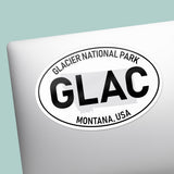 Glacier National Park White Oval Bumper Sticker