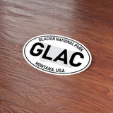 Glacier National Park White Oval Bumper Sticker