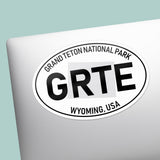 Grand Teton National Park White Oval Bumper Sticker