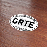 Grand Teton National Park White Oval Bumper Sticker