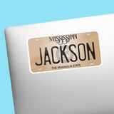 Mississippi License Plate Bumper Stickers - Choose Your MS City or Phrase Decal