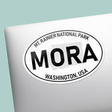 Mt Rainier National Park White Oval Bumper Sticker