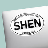 Shenandoah National Park White Oval Bumper Sticker