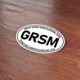 Great Smoky Mountains National Park White Oval Bumper Sticker