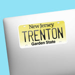 Trenton NJ License Plate Decal on Laptop