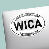 Wind Cave National Park White Oval Bumper Sticker