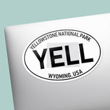 Yellowstone National Park White Oval Bumper Sticker