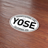 Yosemite National Park White Oval Bumper Sticker