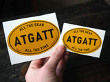 High Vis Yellow ATGATT Sticker - 4" & 3"