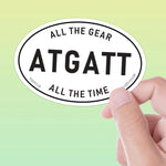All the Gear All the Time - ATGATT White Oval Sticker 3" & 4"
