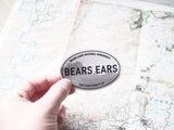 Bears Ears National Monument Utah White Oval Sticker - 3" Water Bottle Size