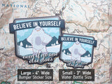 Believe Yeti Stickers Size Comparison