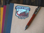 Believe Jackalope Sticker on Notebook - Small 3" Size