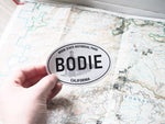 Bodie Ghost Town CA White Oval Sticker - 4" Bumper Sticker Size