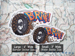 BRAP Dirtbike Sticker, Size Comparison