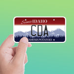 Coeur d'Alene Idaho License Plate Sticker