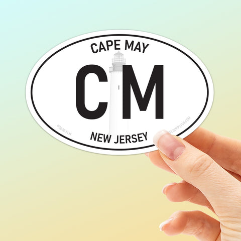 White Oval Cape May New Jersey Sticker