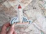 Cape May NJ Sticker, Jersey Shore Lighthouse Decal
