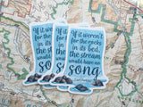 River Song Carl Perkins Nature Quote Stickers