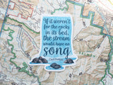 River Song Carl Perkins Nature Quote Sticker