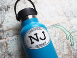 Central Jersey NJ White Oval Sticker - 3" Size on Hydroflask