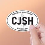 White Oval Chief Joseph Scenic Highway Bumper Sticker