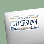 Cooperstown New York License Plate Sticker on Laptop