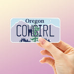 Cowgirl Oregon License Plate Sticker