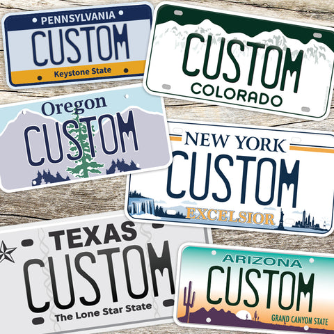 License Plate Custom Stickers - Bulk Name Drop Decals