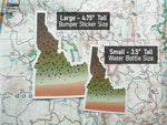 Idaho Cutthroat Trout Sticker Size Comparison