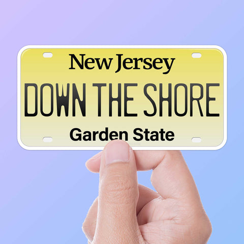Down the Shore NJ License Plate Sticker