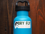 Dry Fly or Die Fly Fishing Sticker on Water Bottle