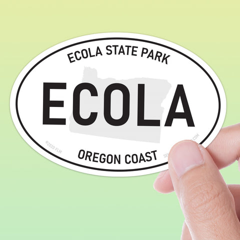 Ecola State Park Oregon White Oval Bumper Sticker