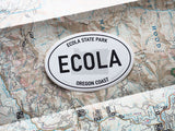 Ecola State Park Oregon White Oval Sticker