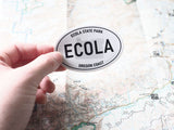 Ecola State Park Oregon White Oval Sticker - 3"