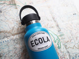 Ecola State Park Oregon White Oval Sticker - 3" on Hydroflask