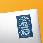 Wilderness Defenders Edward Abbey Quote Sticker