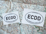ECDD Arizona White Oval Sticker 3" and 4"