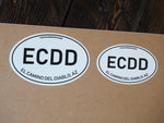 ECDD Arizona White Oval Sticker 4" and 3"