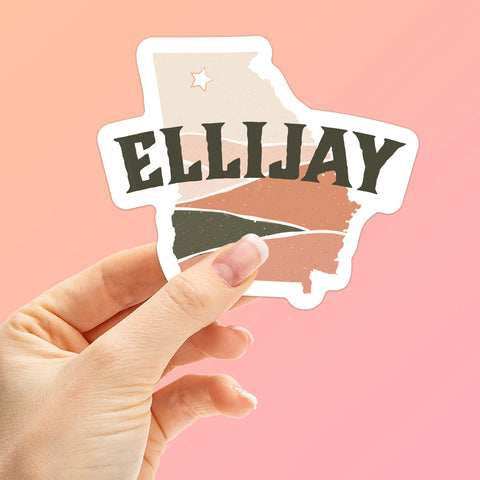 Pink Ellijay Georgia Sticker