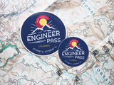 Engineer Pass Colorado Sticker - 2" & 3" Size Comparison