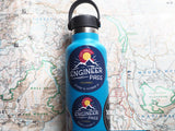 Engineer Pass Colorado Stickers on Hydroflask - 2" & 3" Size Comparison