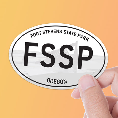 Fort Stevens State Park Oregon White Oval Bumper Sticker